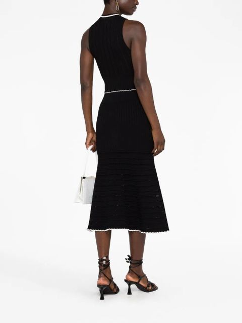 Victoria Beckham pointelle-knit crop top - Black