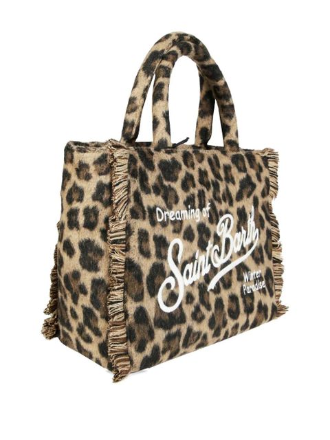 MC2 Saint Barth Colette fringed-leopard felt tote bag - Neutrals - zdjęcie produktu nr 2