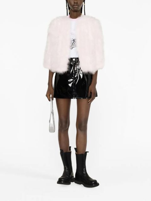 Yves Salomon round-neck open-front jacket - Pink