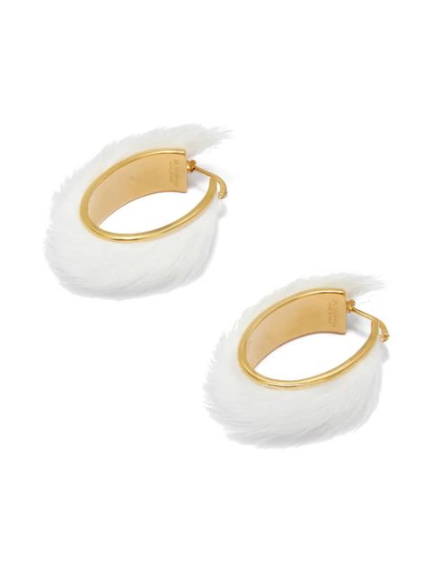 Jil Sander textured-finish hoop-design earrings - Gold - zdjęcie produktu nr 2
