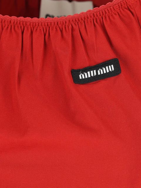 Miu Miu off-shoulder label-detail midi dress - Red