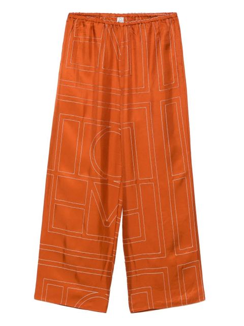 TOTEME monogram silk trousers - TERRACOTTA 161 - zdjęcie produktu nr 1
