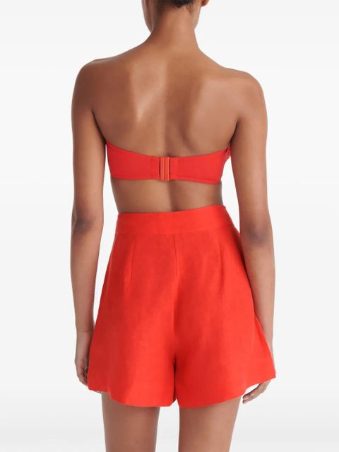 ERES Correct high-waisted linen shorts - Red