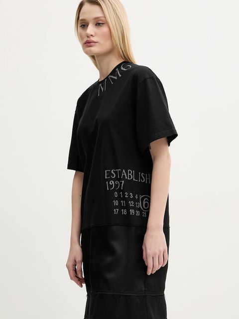 MM6 Maison Margiela sukienka kolor czarny mini prosta S52DA0058.M20050