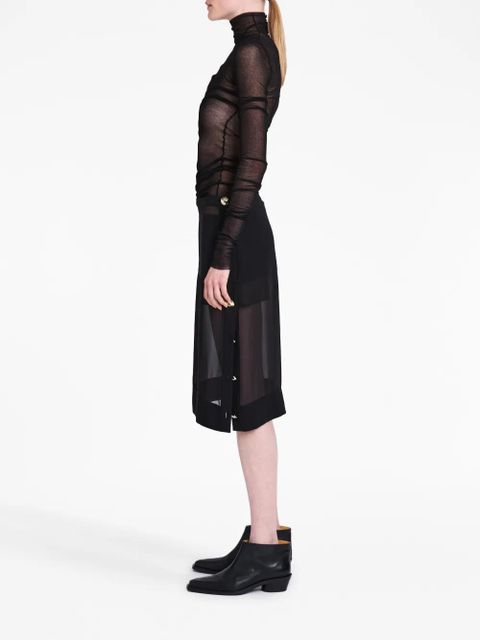 Proenza Schouler semi-sheer chiffon skirt - Black