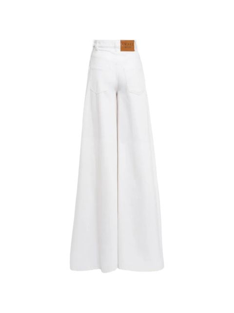 A.W.A.K.E. Mode logo-patch wide-leg jeans - White