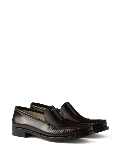 Prada brushed leather loafers - Brown