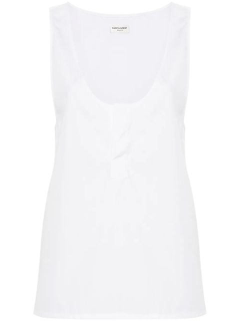 Saint Laurent semi-sheer henley tank top - White - zdjęcie produktu nr 1