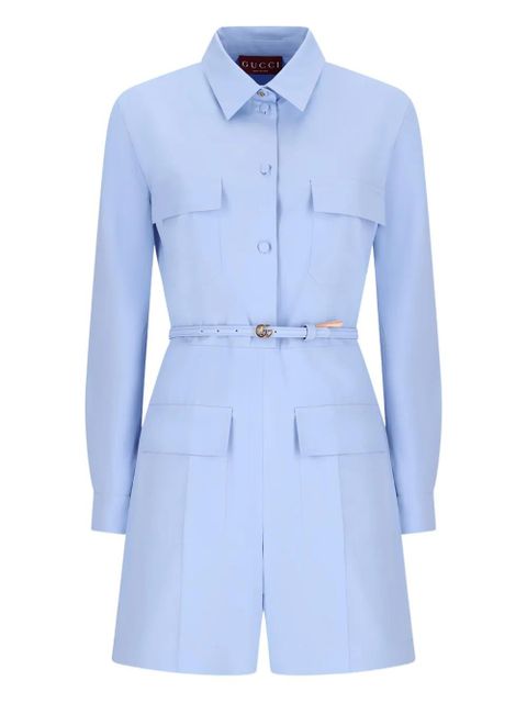Gucci belted pocket playsuit - Blue - zdjęcie produktu nr 1