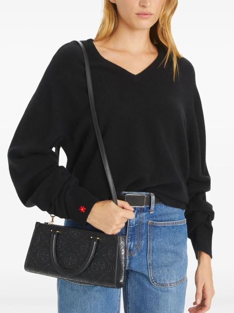 Tory Burch small T Monogram tote bag - Black - zdjęcie produktu nr 2