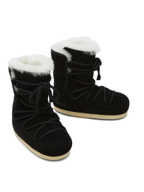 Moon Boot EVX suede shearling lace-up boots - Black