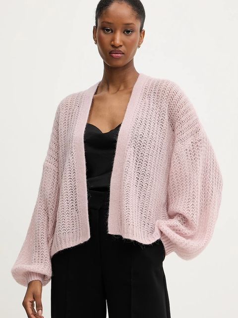 BOSS Orange kardigan z domieszką wełny damski kolor różowy lekki 50545878 - zdjęcie produktu nr 1