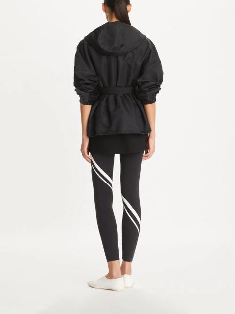 Tory Burch logo-appliqué hooded jacket - Black