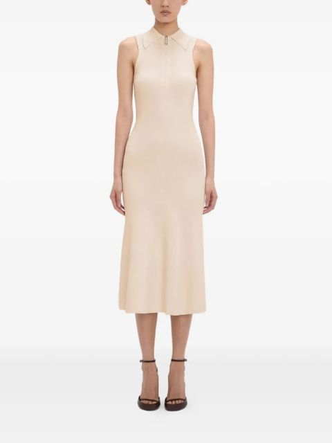 Victoria Beckham Mira zip-up midi dress - Neutrals - zdjęcie produktu nr 2