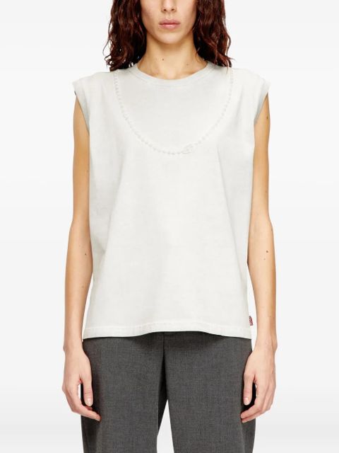 Diesel T-EMBEJ embossed chain sleeveless T-shirt - Neutrals