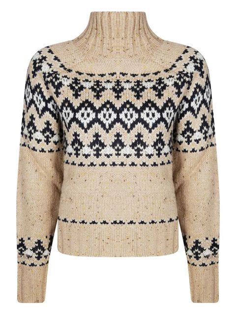 MC2 Saint Barth Myra fair isle turtleneck sweater - Neutrals - zdjęcie produktu nr 1