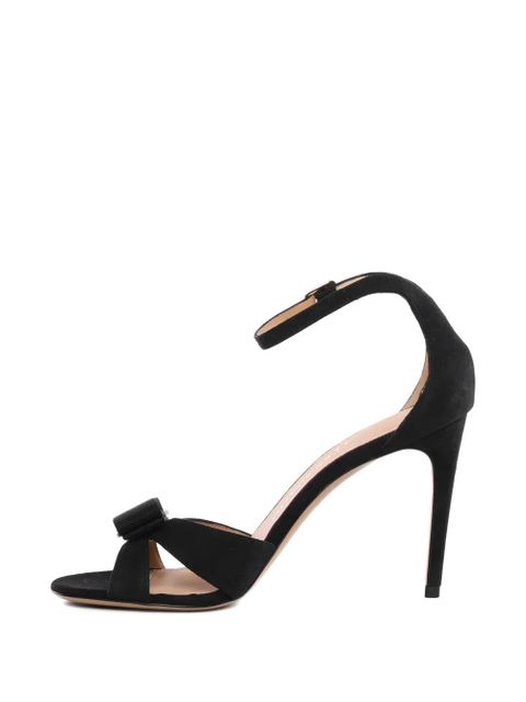 Ferragamo bow stiletto sandals - Black