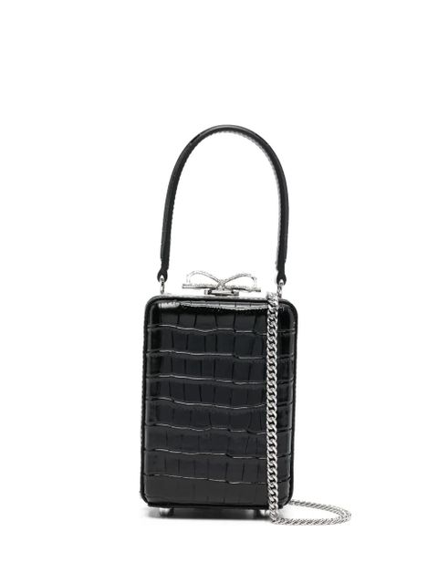 Self-Portrait bow-detail top-handle mini bag - Black - zdjęcie produktu nr 1