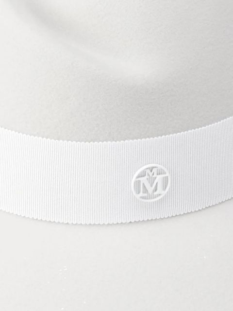 Maison Michel Virginie ribbon-detailed fedora hat - White - zdjęcie produktu nr 2