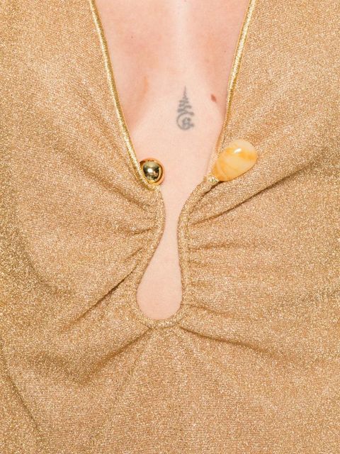 Oséree stone-embellishment mini dress - Gold