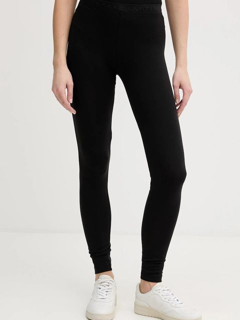 Tommy Hilfiger legginsy damskie kolor czarny gładkie UW0UW06242 - zdjęcie produktu nr 1