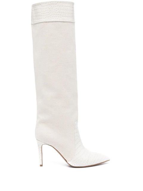 Paris Texas 85mm croc-embossed panels boots - Neutrals - zdjęcie produktu nr 1