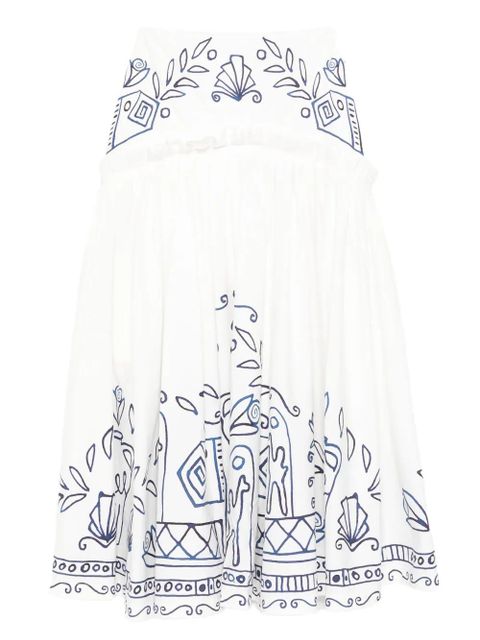 ALEMAIS x Lrnce Leela pleated printed maxi skirt - White - zdjęcie produktu nr 1