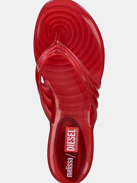 Melissa japonki MELISSA FLIP FLOP DIESEL AD damskie kolor czerwony na płaskim obcasie M 36151