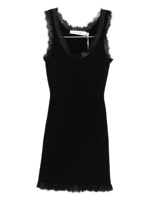 Aya Muse lace-trim mini dress - Black