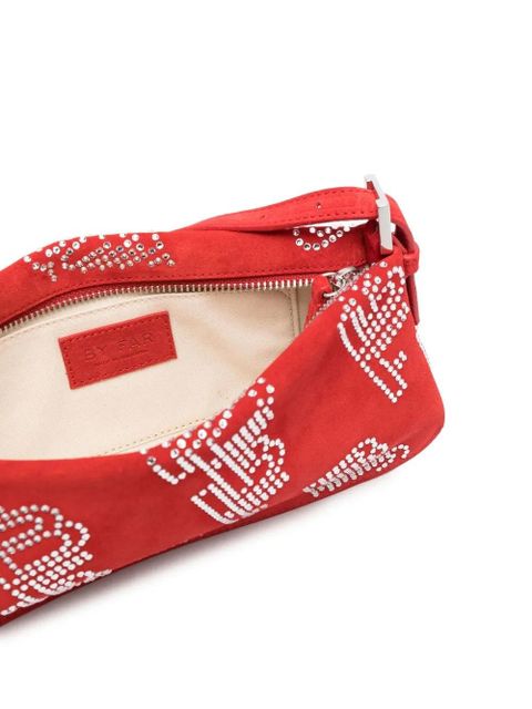 BY FAR Dulce crystal-embellished shoulder bag - Red