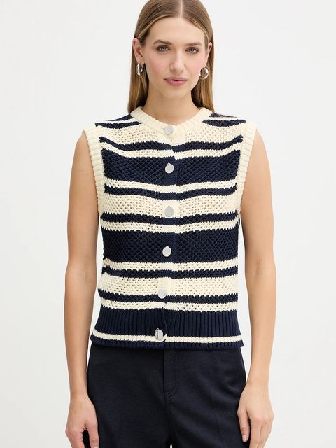 MAX&Co. kamizelka z dodatkiem wełny damski kolor beżowy 2526356044200 - zdjęcie produktu nr 1