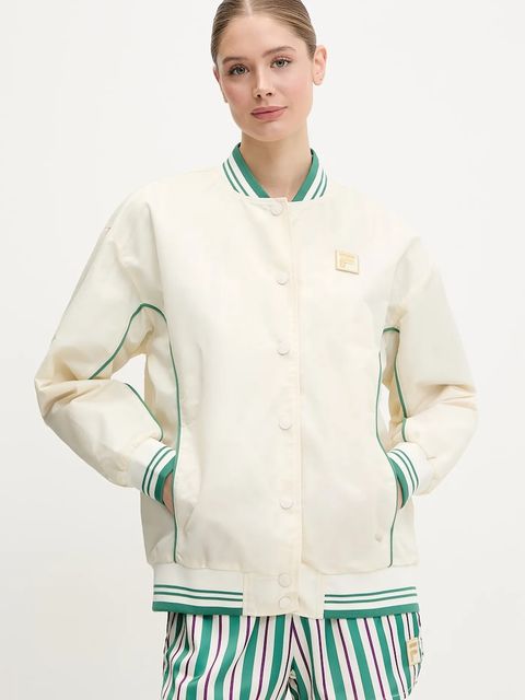 Fila kurtka bomber Leme kolor beżowy przejściowa oversize FAW0999 - zdjęcie produktu nr 1