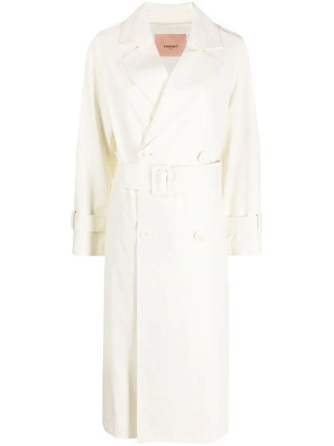 TWINSET belted double-breasted coat - Neutrals - zdjęcie produktu nr 1