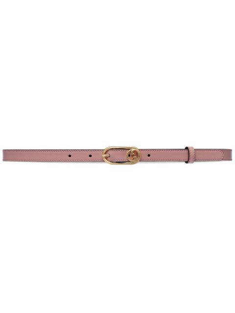 Gucci Interlocking G-plaque leather belt - Pink