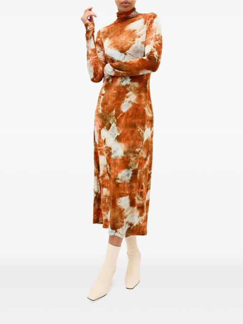 Marie Oliver Paxton tie-dye turtleneck midi dress - Orange - zdjęcie produktu nr 2