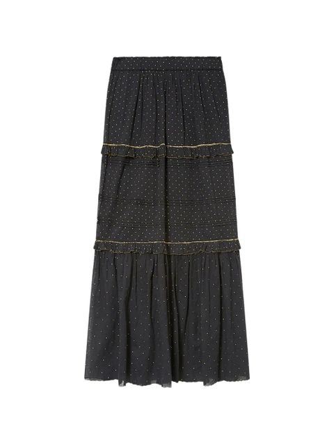 MARANT ÉTOILE Volodia ruffled maxi skirt - Black - zdjęcie produktu nr 1