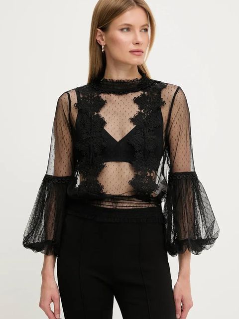 Answear.LAB bluzka damska kolor czarny z aplikacją - zdjęcie produktu nr 1