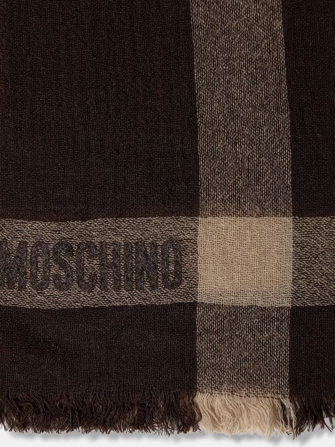 Moschino szalik kaszmirowy kolor brązowy wzorzysty M3258 30826 - zdjęcie produktu nr 2