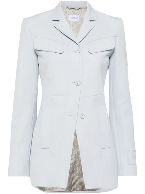 Off-White logo-embroidered tailored blazer - Blue - zdjęcie produktu nr 1