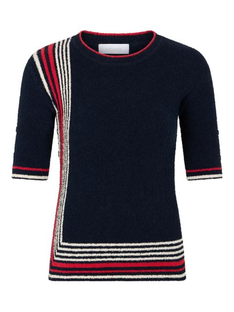 Rabanne striped knitted top - Neutrals