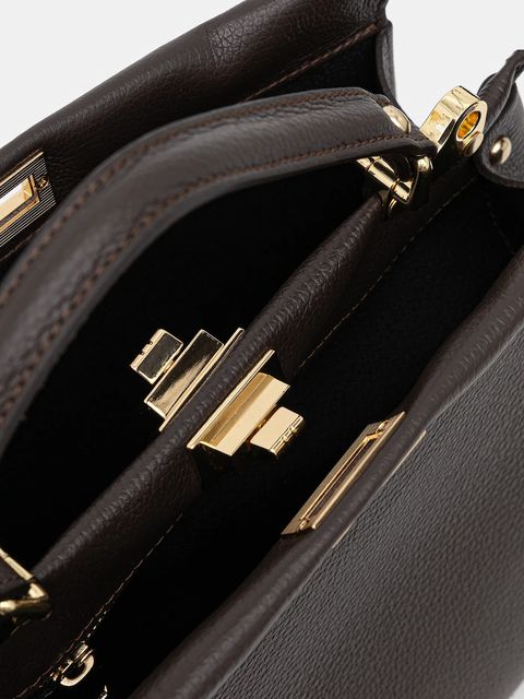 Answear.LAB torebka skórzana kolor brązowy