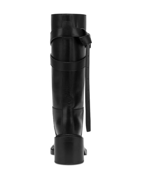 Moschino leather biker boots - Black