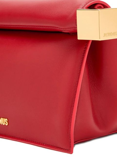 Jacquemus golden hardware clutch bag - Red
