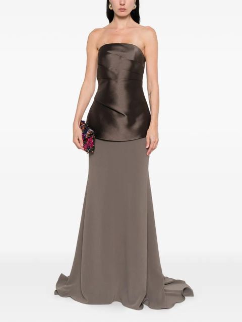 Solace London Allia draped strapless maxi dress - Brown - zdjęcie produktu nr 2