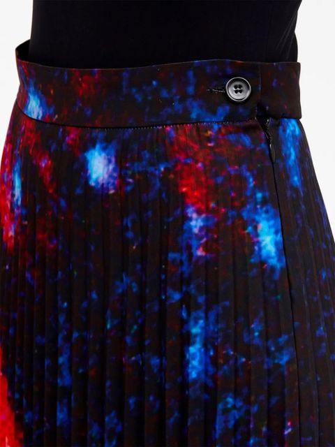 MM6 Maison Margiela abstract-print pleated skirt - Black