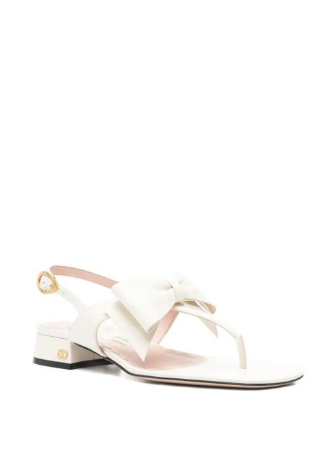 Valentino Garavani bow-embellished slingback sandals - Neutrals