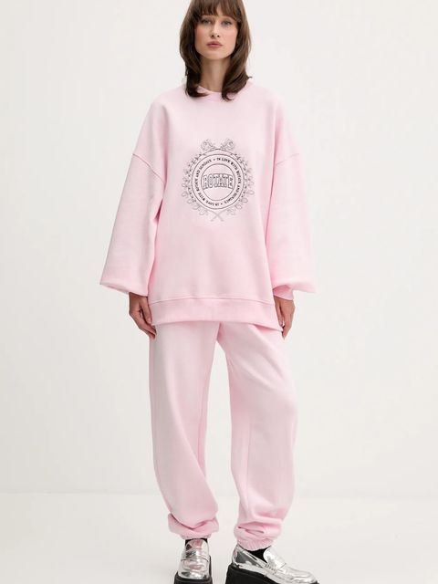 Rotate bluza bawełniana damska kolor różowy z aplikacją 114425191 - zdjęcie produktu nr 2