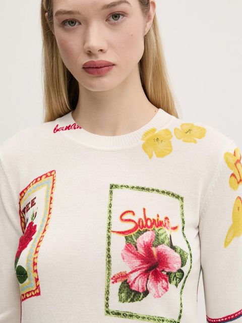 Desigual sweter z domieszką lnu TAMPERE