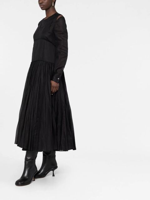 Jil Sander pleat-detail midi dress - Black