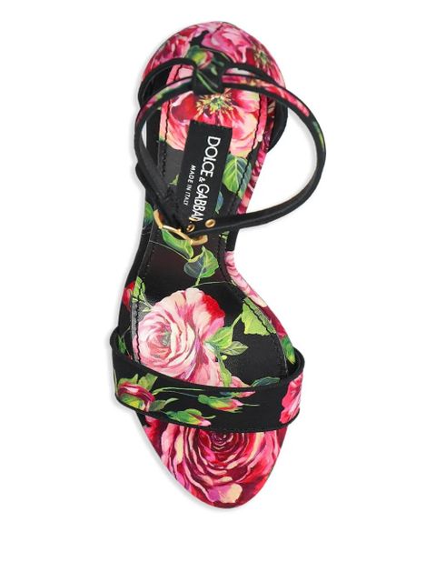 Dolce & Gabbana 115mm floral-print sandals - Black
